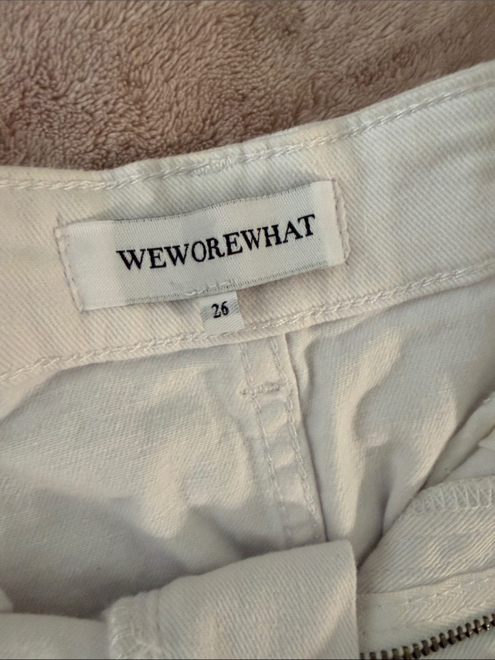 WeWoreWhat White High-Rise Frayed Hem Denim Shorts - Picture 2 of 5